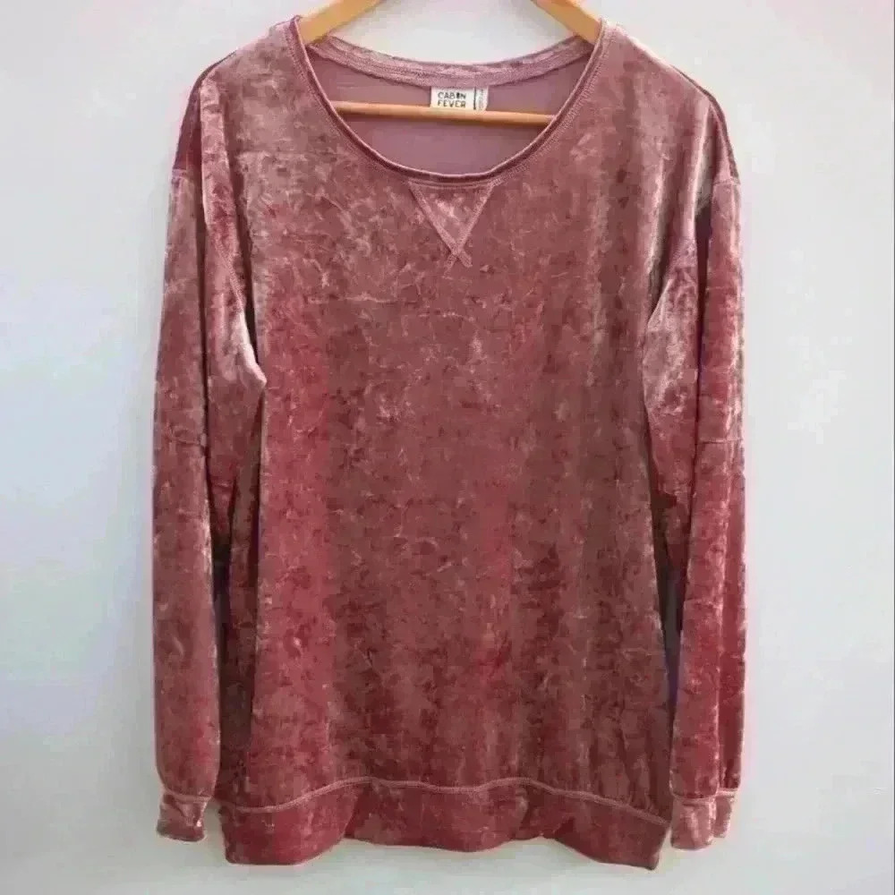CABIN FEVER | Women's Relaxed Dusty Pink Pullover Sweater Size M